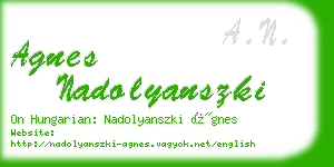 agnes nadolyanszki business card